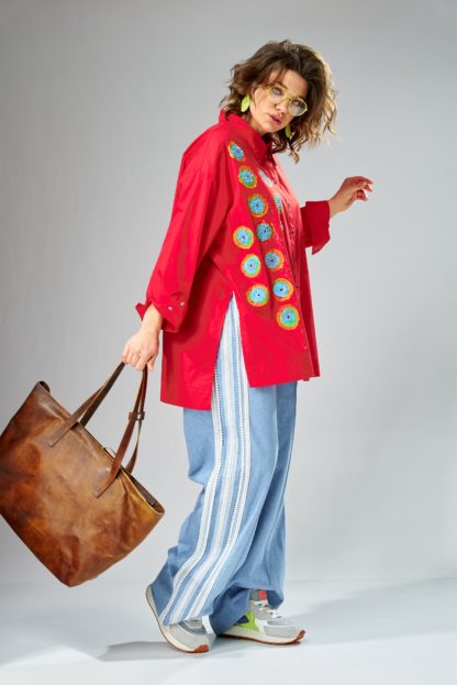 Джинсы с жемчугом